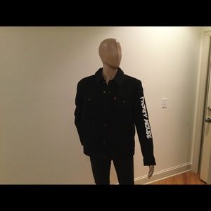 Levi Mouse Type Faux Shearling Trucker Jacket